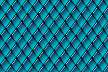 3D Blue Wallpaper Of Beautiful Shapes. Seamless Pattern Of Shiny Shapes, Trendy Creative Design Of Squares For The Background
