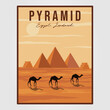 pyramid of giza or egypt desert poster vector illustration design