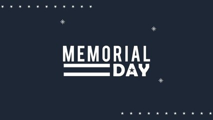 Wall Mural - memorial day lettering poster animation