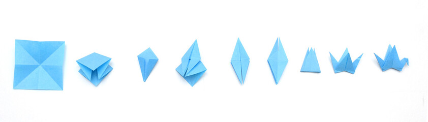 step-by-step origami crane folding