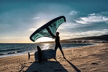 Wing Foil Old Kiter On The Beach