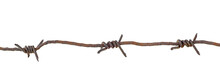 Rusty Security Barbed Wire Isolated On A White Background