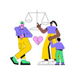 © Vector Juice - Separated person abstract concept vector illustration. Legal separation, divided couple, apart from spouse, break up, divorce agreement, child custody, broken heart, love people abstract metaphor.