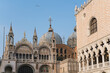 detail of Saint Mark's square cathedral and Doge's palace in Venice, Italy 
