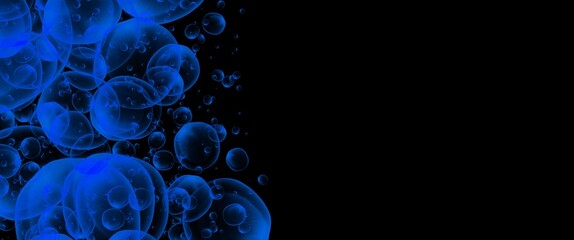 Wall Mural - blue smoke on black