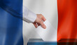 elections in France hand voting and French flag