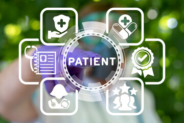 Concept of patient care, safety, experience and satisfaction. Medical client centred. Medicine customer focus. Healthcare client-oriented.