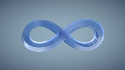 Wall Mural - infinity glass sign on grey background. geometric abstract shape. financial website, apps, social me