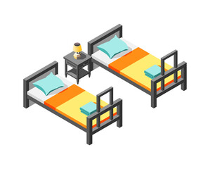 Sticker - Hostel Interior Illustration