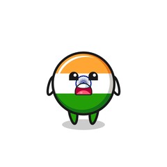 Wall Mural - india flag illustration with apologizing expression, saying I am sorry