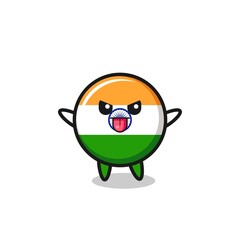 Wall Mural - naughty india flag character in mocking pose