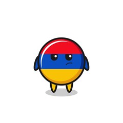 Poster - cute armenia flag character with suspicious expression