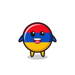 Sticker - illustration of an armenia flag character with awkward poses