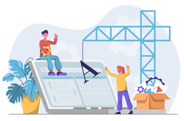 Web development. Designers are working on web design