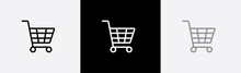 Shopping Cart Icon. Web Store Shopping Cart Icon. Internet Shop Buy Logo Symbol Sign. Vector Illustration.