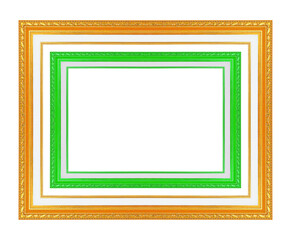 Wall Mural - The antique gold frame isolate on white background