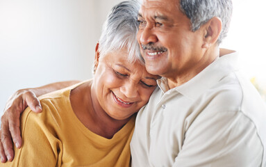 Sticker - It still feels like the day we met. Shot of a senior couple relaxing at home.