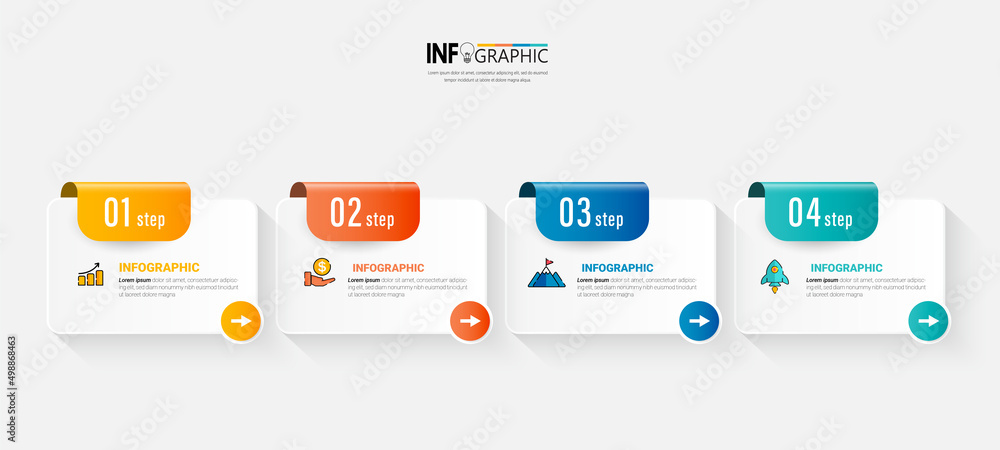Infographics design template, business concept with 4 steps or options ...