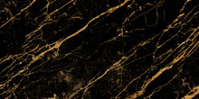 Black Portoro Marble With Golden Veins. Black Golden Natural Texture Of Marbl. Abstract Black, White, Gold And Yellow Marbel. Hi Gloss Texture Of Marble Stone For Digital Wall Tiles Design. 