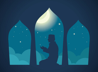 Wall Mural - arab man praying