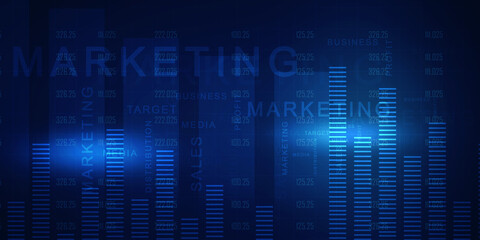 Wall Mural - 2D Digital Abstract Business Networking background