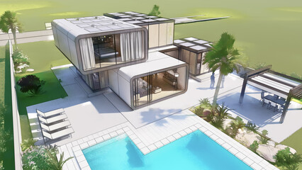 Aufkleber - Modern architecture home design
