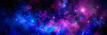 Cosmic Background With Starry Sky And Colorful Nebula