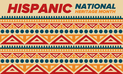 National Hispanic Heritage Month in September and October. Hispanic and Latino Americans culture. Celebrate annual in United States. Poster, card, banner and background. Vector illustration