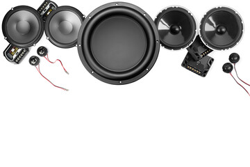 Wall Mural - car audio, car speakers, subwoofer and accessories for tuning.