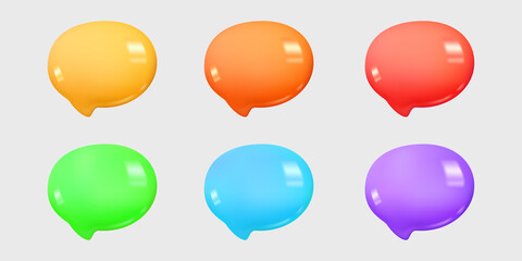 Wall Mural - colorfull speech bubble chat collection set