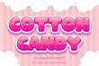 cotton candy cartoon cute kawaii cloud 3d editable text effect font style template