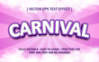 carnival purple gradient editable text effect 3d style vector illustration