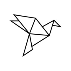Wall Mural - origami bird logo icon design template vector