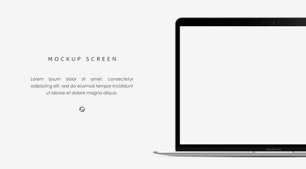Wall Mural - Realistic laptop screen mockup. Ready layout for your design. Vector illustration with high detail.	