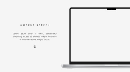 Wall Mural - Realistic laptop screen mockup. Ready layout for your design. Vector illustration with high detail.	