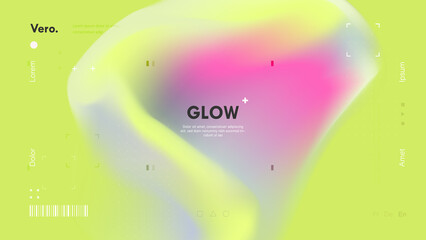 Wall Mural - trendy graffiti style background with light neon green blurred shape. modern wallpaper design for po