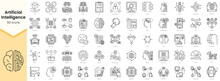 Set Of Artificial Intelligence Icons. Simple Line Art Style Icons Pack. Vector Illustration