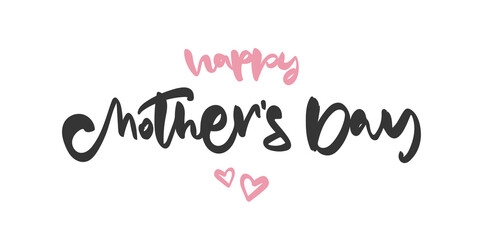 Wall Mural - vector illustration handwritten lettering of happy mother's day on white background.