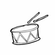 Doodle style drum sketch in vector format