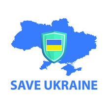 Save ukraine protect ukraine war map logo symbol vector illustration.