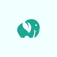 Elephant Leaf Logo Or Animal Logo