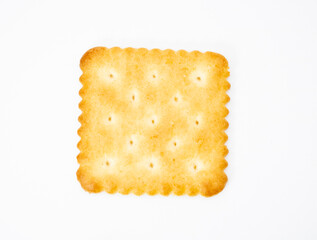 Poster - Single rectangular biscuit isolated on white. Top view.