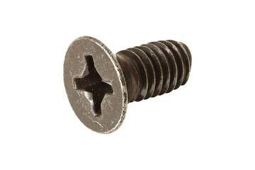 Screw on a light background, isolate. The screw is designed to connect parts to each other.