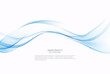 © lesikvit - Transparent blue wave flow. Smoky blue waves. Wave design element.