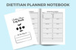 KDP interior Dietitian Planner template. Dietitian daily patient information and food habit planner interior. KDP interior log book. Daily nutrition tracker and exercise information journal.