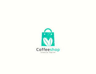 Wall Mural - Coffee shop logo design template