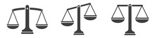 Justice Scales Icons Set . Scales Icon Collection. Law Scale Icon. Scales. Libra Icon. Flat Style.
