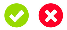 Check Mark And X Set Icon. Simple Web Buttons. Checkmarks And X Or Confirm. Round Checkmark.