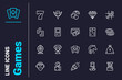 Games for fun pastime icons set