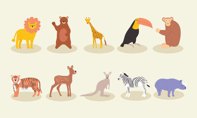 Poster - cute animals icon set